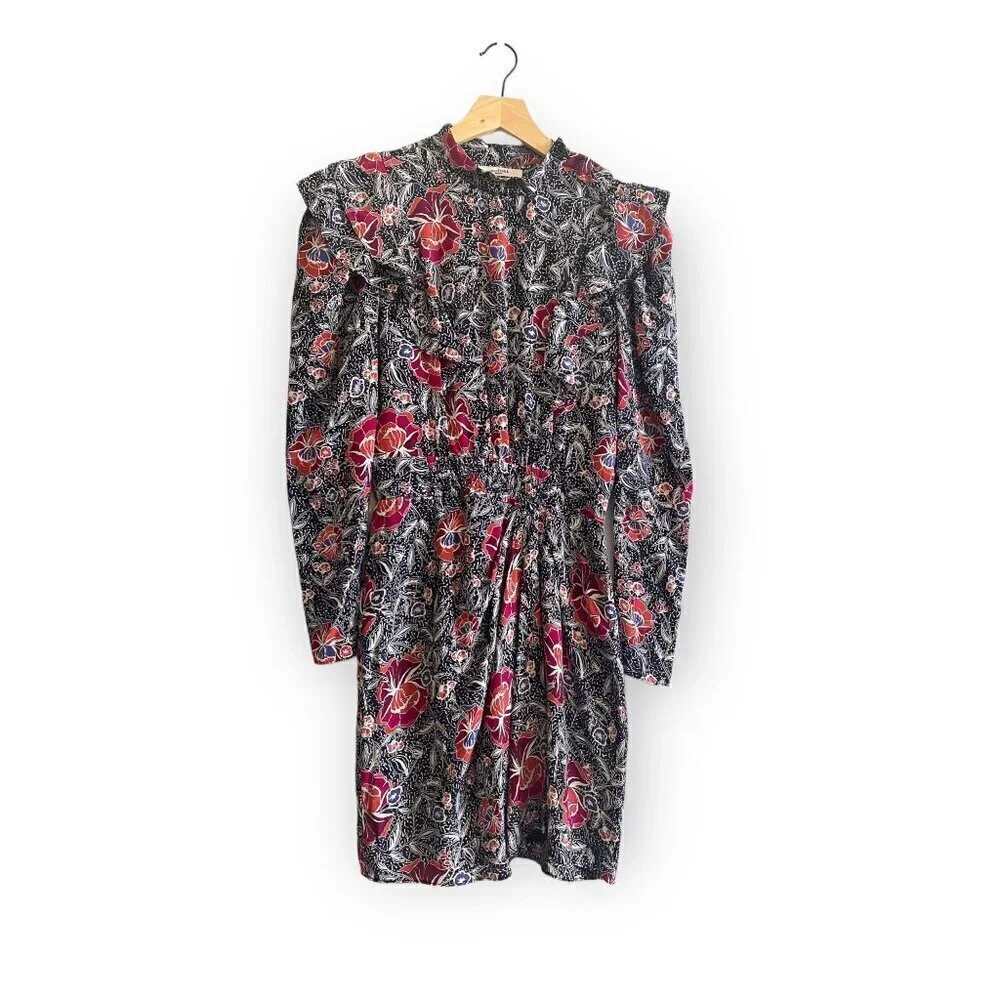 Isabel Marant Etolie Yoana Printed Silk Mini Dress, Size 34EU